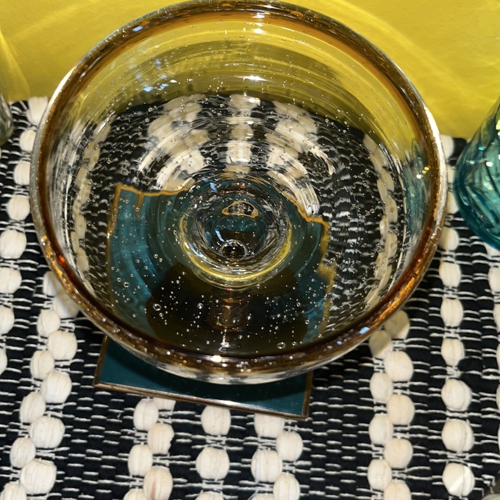 Elegant Amber Bubble Glass Margarita - Picture 4 of 6